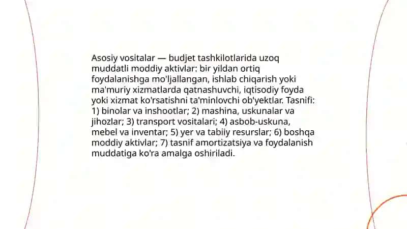 Asosiy vositalar hisobini tashkil etish 3