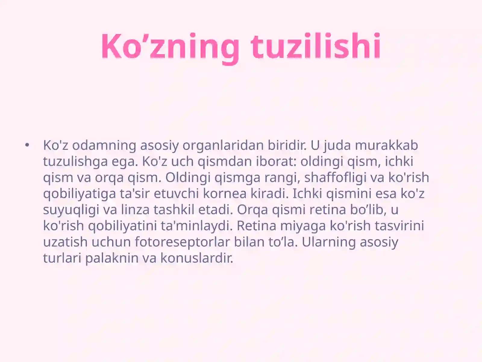 Ko’z fiziologiyasi 3