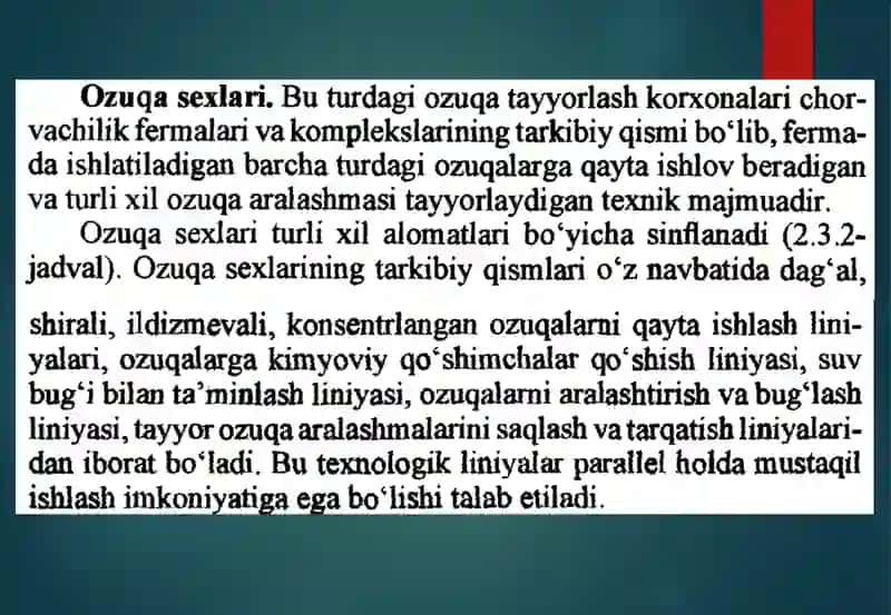Ozuqalarni chorva mollarini oziqlantirish uchun zamonaviy texnologiyalar va qurilmalari 3