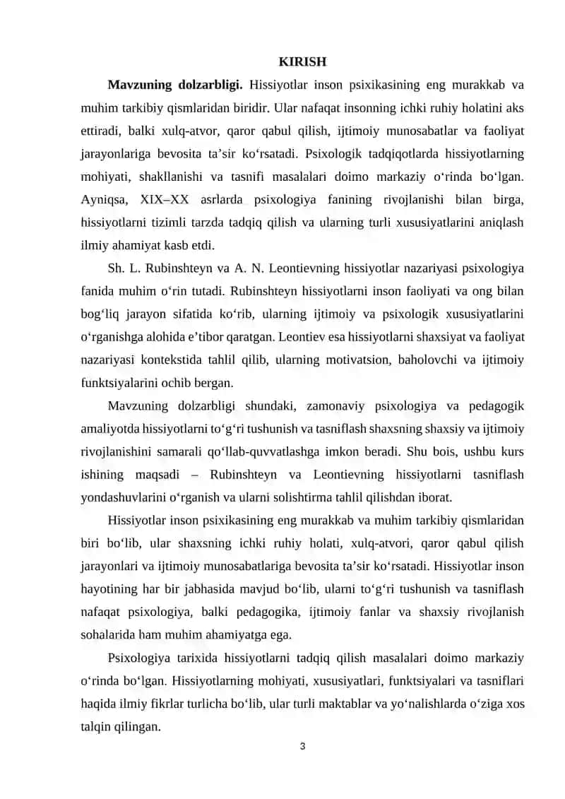 HISSIYOTLARNING TASNIFI (RUBINSHTEYN, LEONTIEV). 3