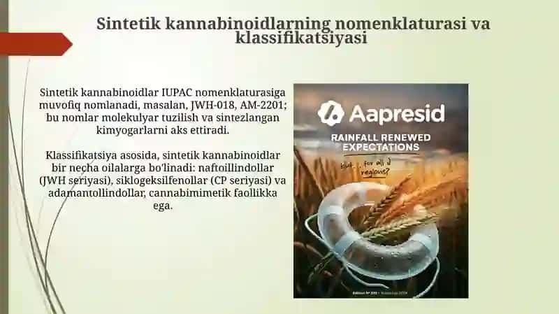 Sintetik kannabinoidlar fizik-kimyoviy xossalari sifat va miqdoriy tahlili 3