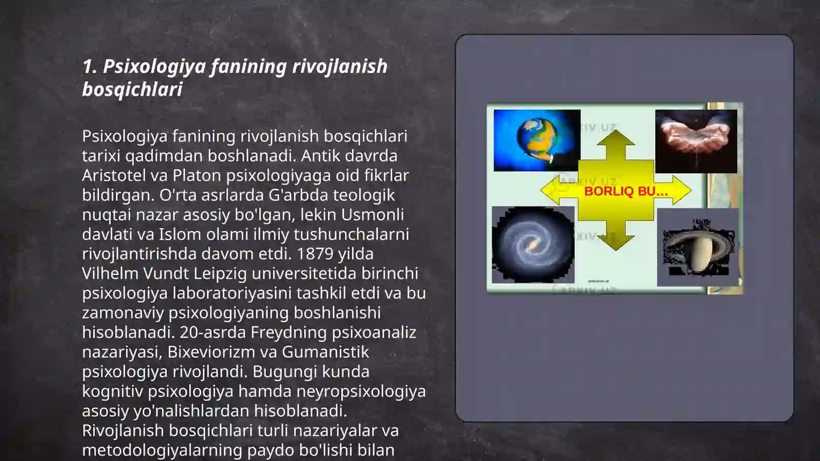 Psixologiya fanining predmeti haqidagi tasavvurlar 3