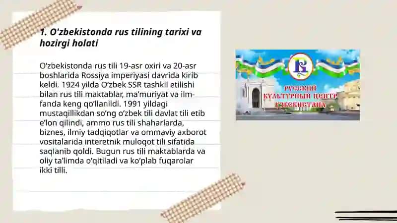 O'zbekistonda rus tilining tarixi va hozirgi holati 3