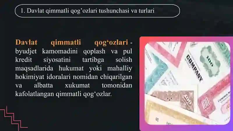 Qimmatli qog‘ozlar turlari va xususiyatlari 3