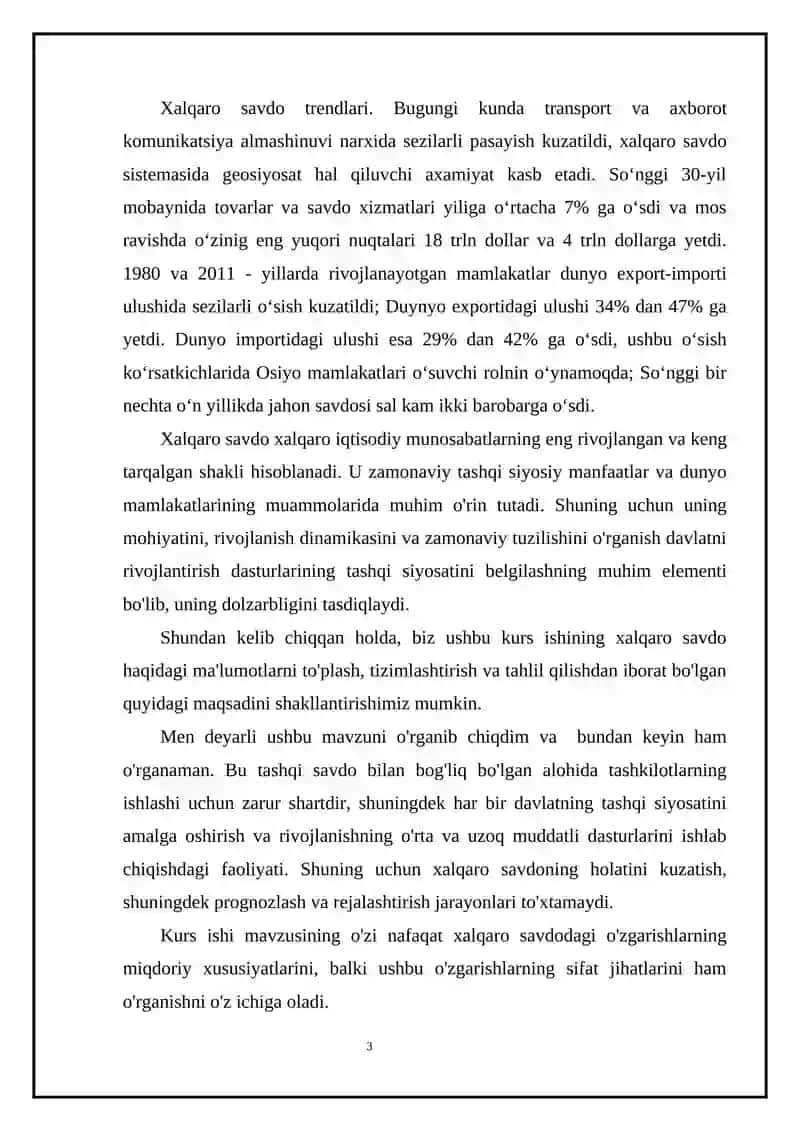 Xalqaro Savdo 3