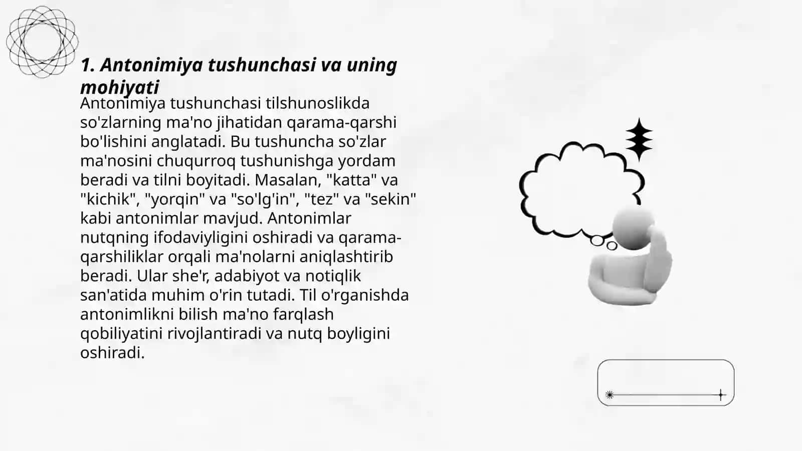 Antonimiya qubılısı. Antiteza 3