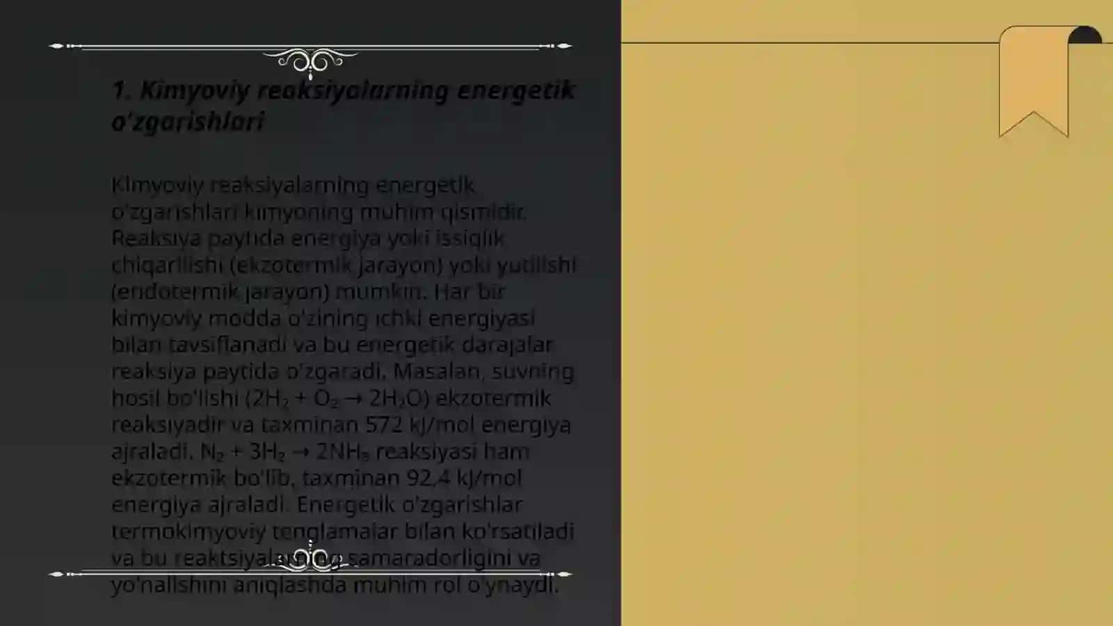 Kimyovviy Reaksiyalarning energitikasi va yo'nalishi 3