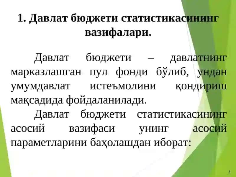 Давлат бюджети статистикаси 3