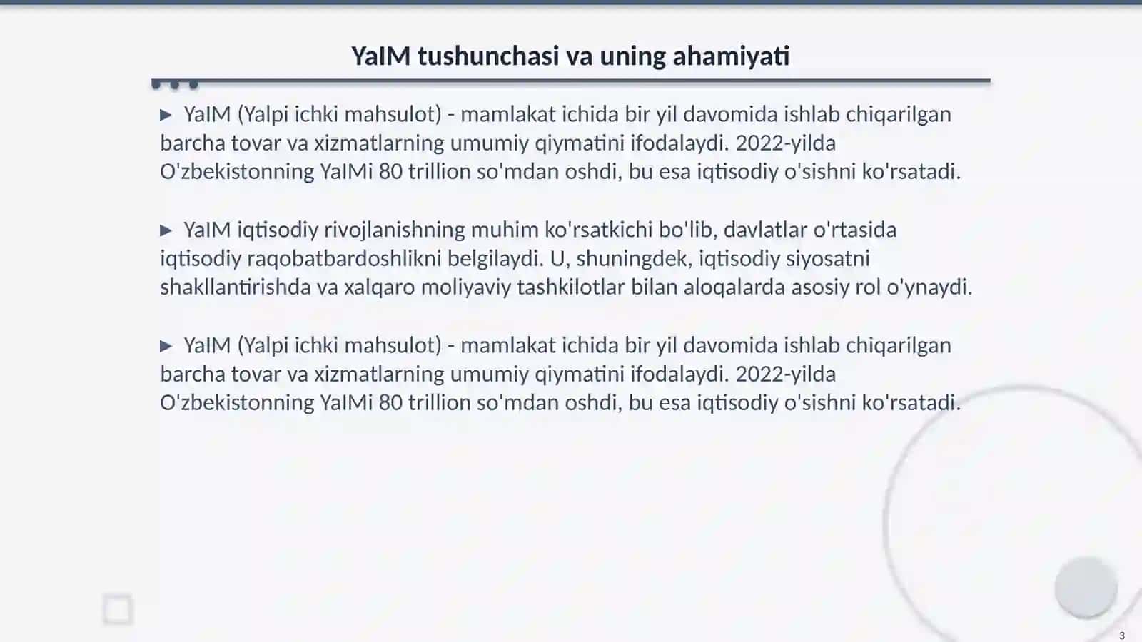 YaIM va uning o'lchov usullari 3
