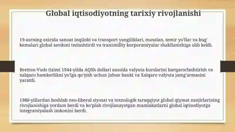 Global iqtisodiyotni shakllantirish 3