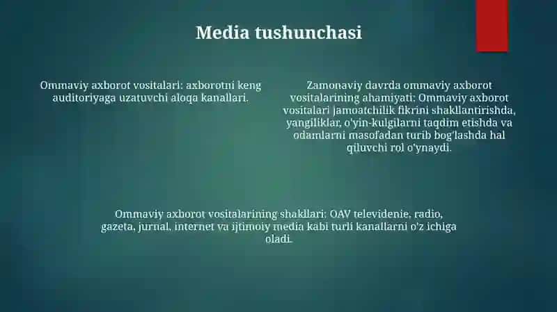 Zamonaviy Bosqichda Medianing O‘Rni 3