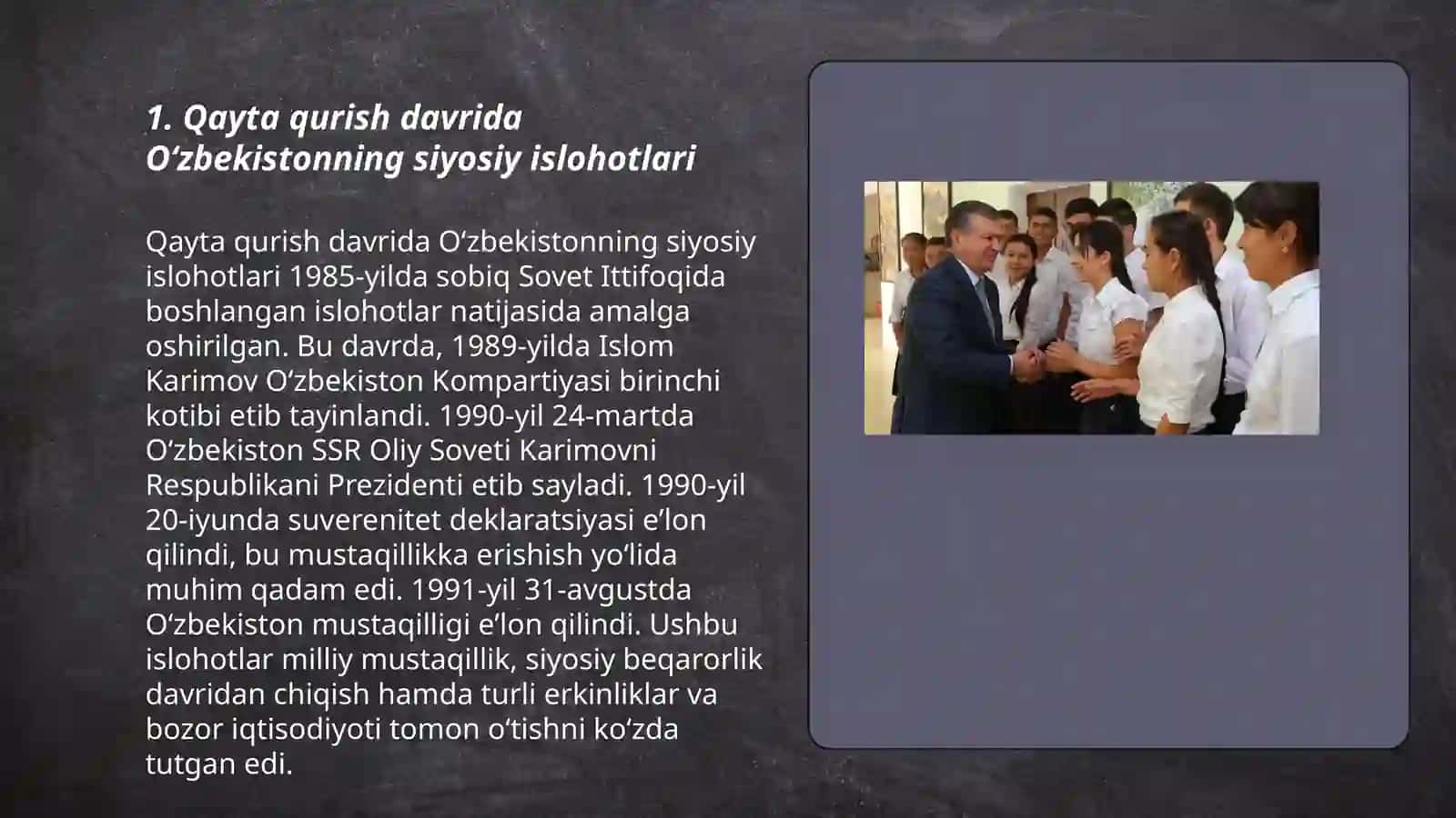 Qayta qurish yillarida Oʻzbekistondagi ijtimoiy-siyosiy vaziyat 3