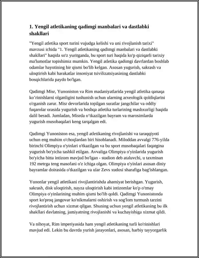 YENGIL ATLETIKA SPORT TURINI VUJUDGA KELISHI VA UNI RIVOJLANISH TARIXI 3