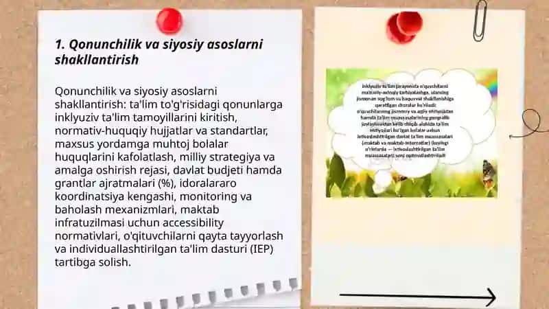Umum Taʼlim Yashkilotlarida Alohida yordamga muhtoj bolalar uchun integratsiyalashgan taʼlimni amalga oshirishning asosiy bosqichlari 3