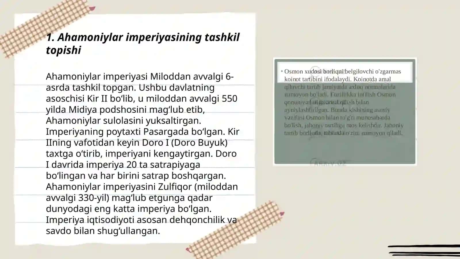 Namangan Davlat Universiteti ijtimoiy fanlar fakulteti TRX-BU-24 guruhi talabasi Qayumova 3