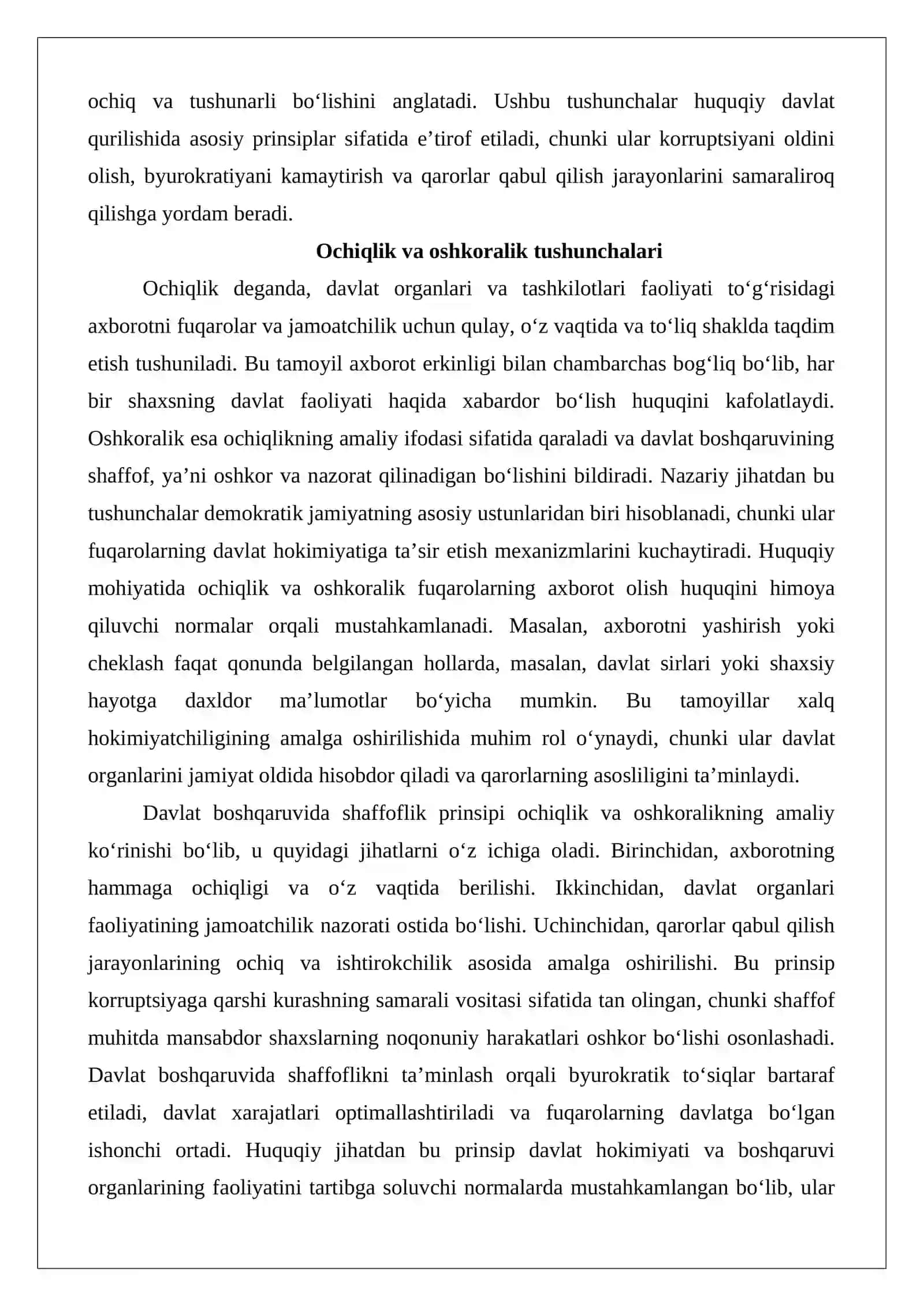Davlat organlari va tashkilotlari faoliyatida ochiqlik va oshkoralik: nazariy-huquqiy yondashuv 3