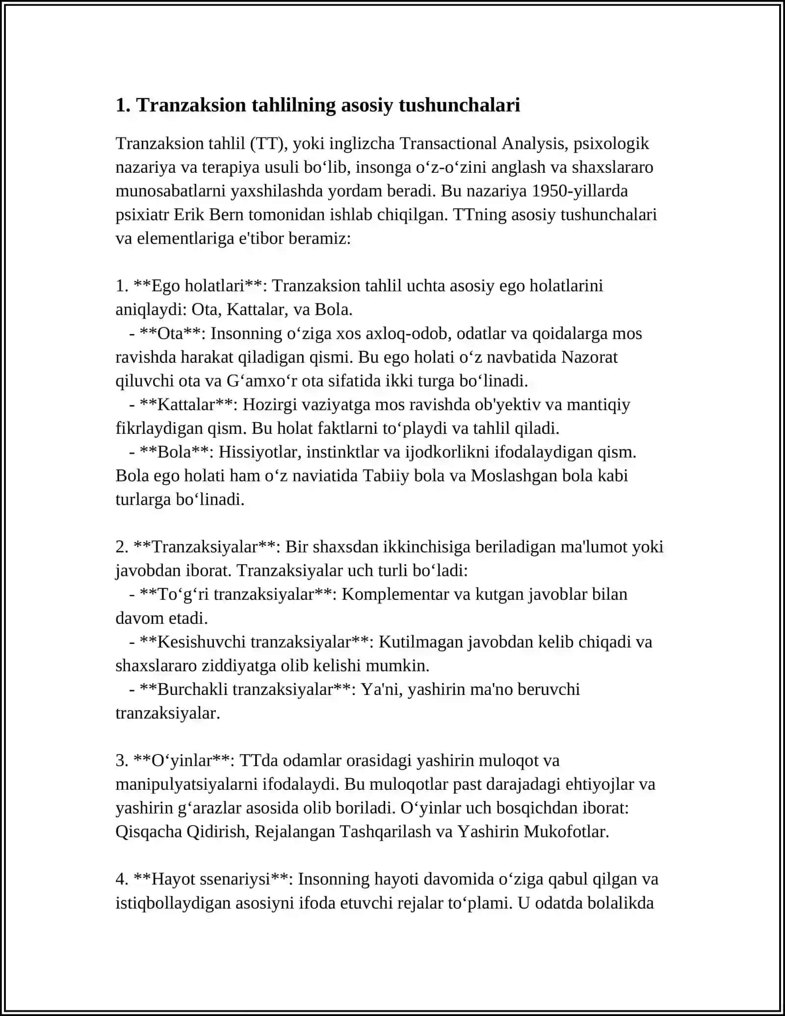 MULOQOT PSIXOLOGIYASIDA TRANZAKT TAHLIL 3