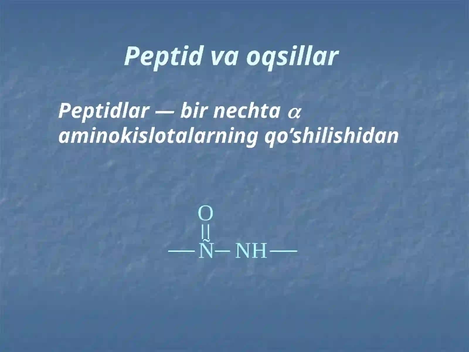 Oqsillar va peptidlarning sinflanishi va biologik ahamiyatining sinflanishi va biologik ahamiyati 3