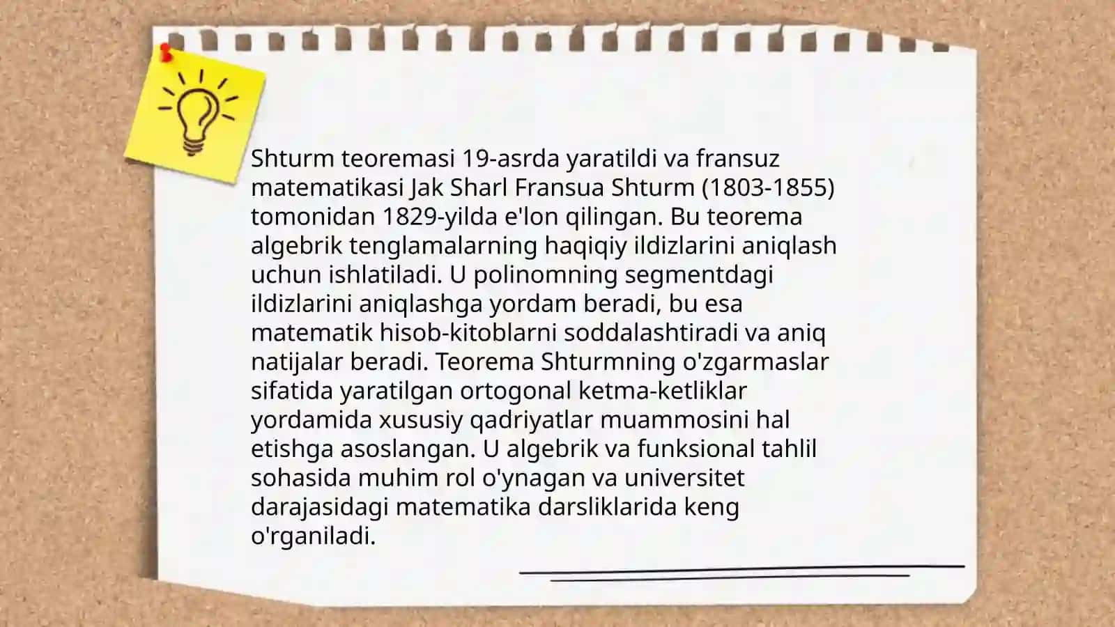 Shturm teoremasi va uning tadbiqlari 3