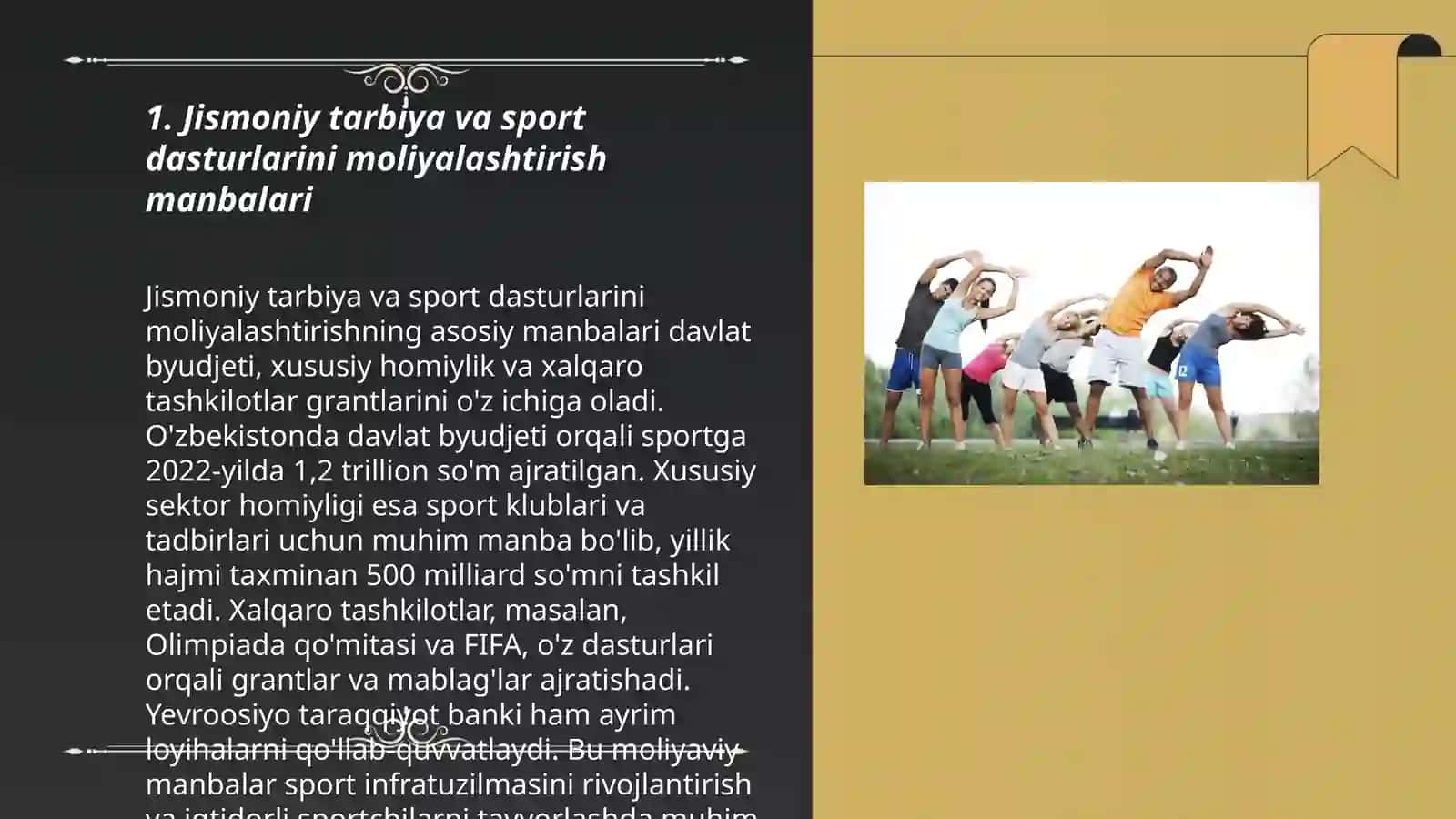 Jismoniy tarbiya va sport menejmenti tizimini moliyalashtirish 3