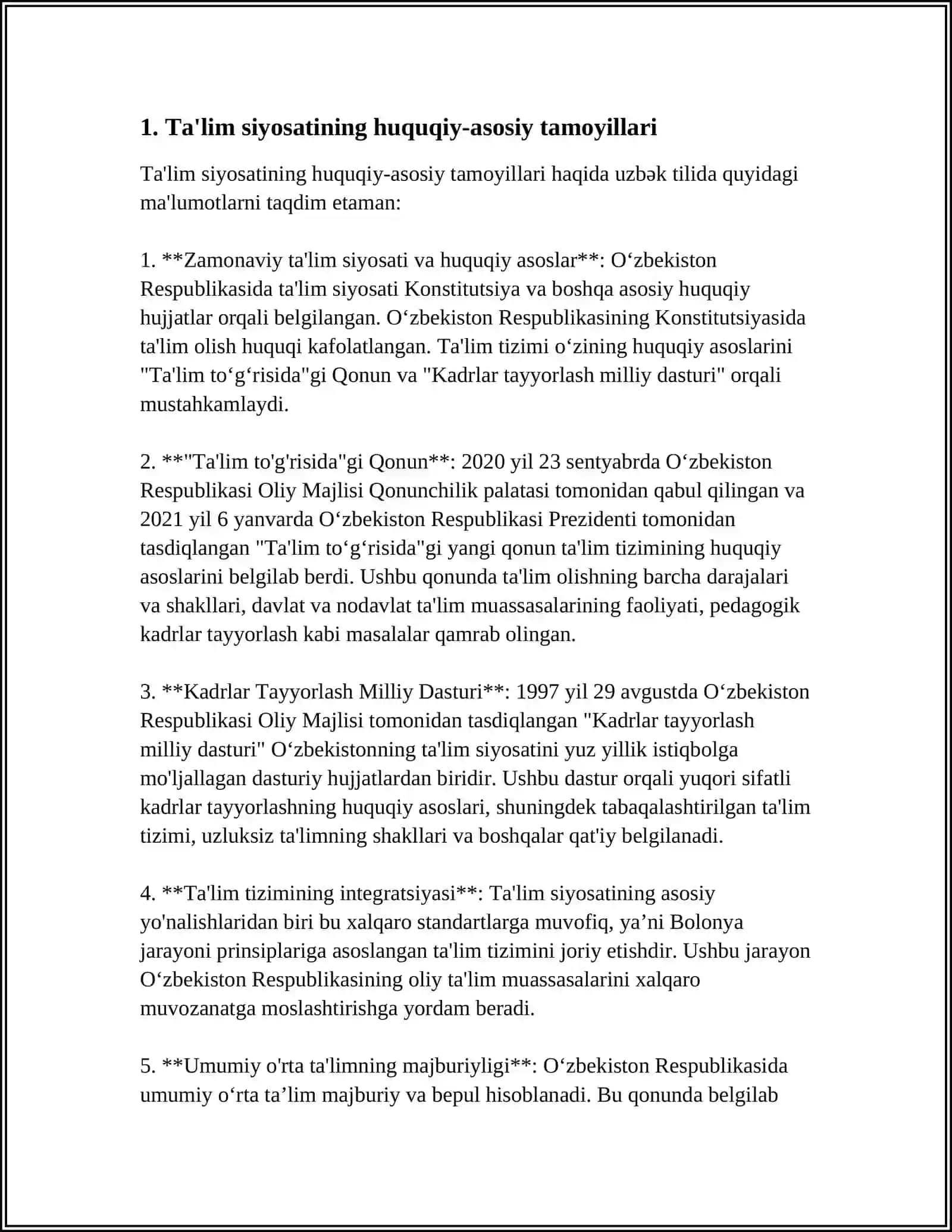TA'LIM SOHASIDAGI DAVLATA SIYOSATINING ASOSIY TAMOYILLARI 3