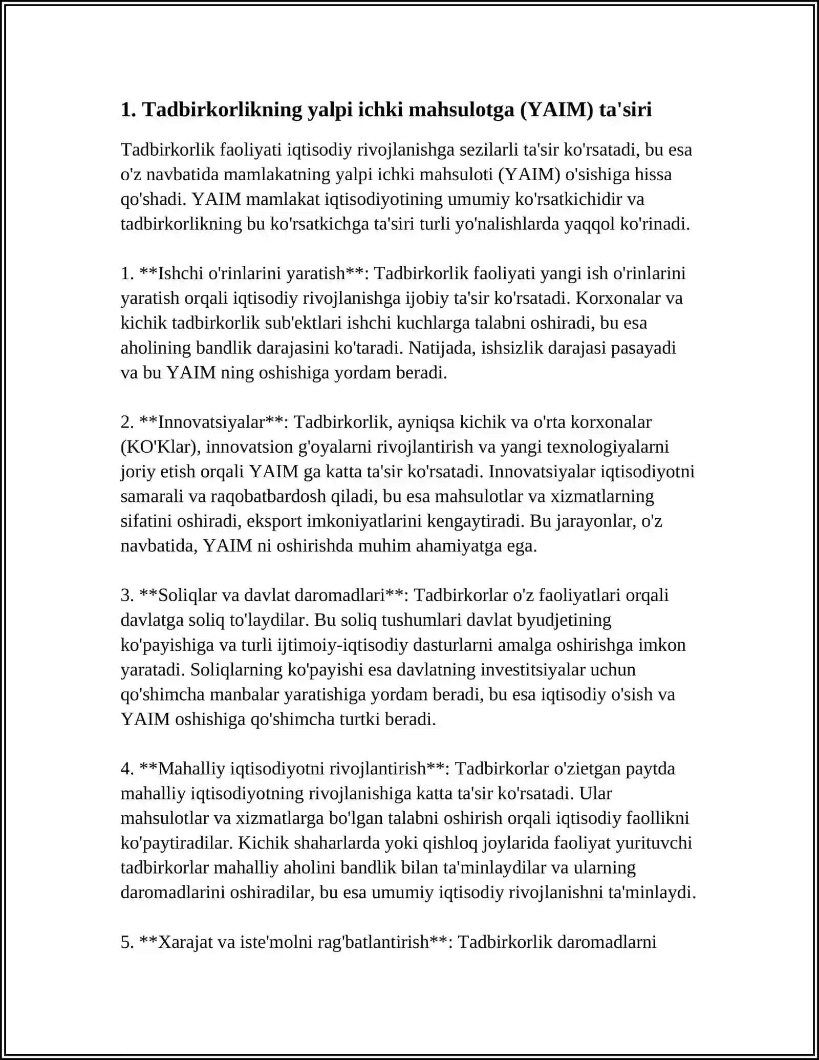 Tadbirkorlik Faoliyatining Iqtisodiy Rivojlanishga Ta'siri 3