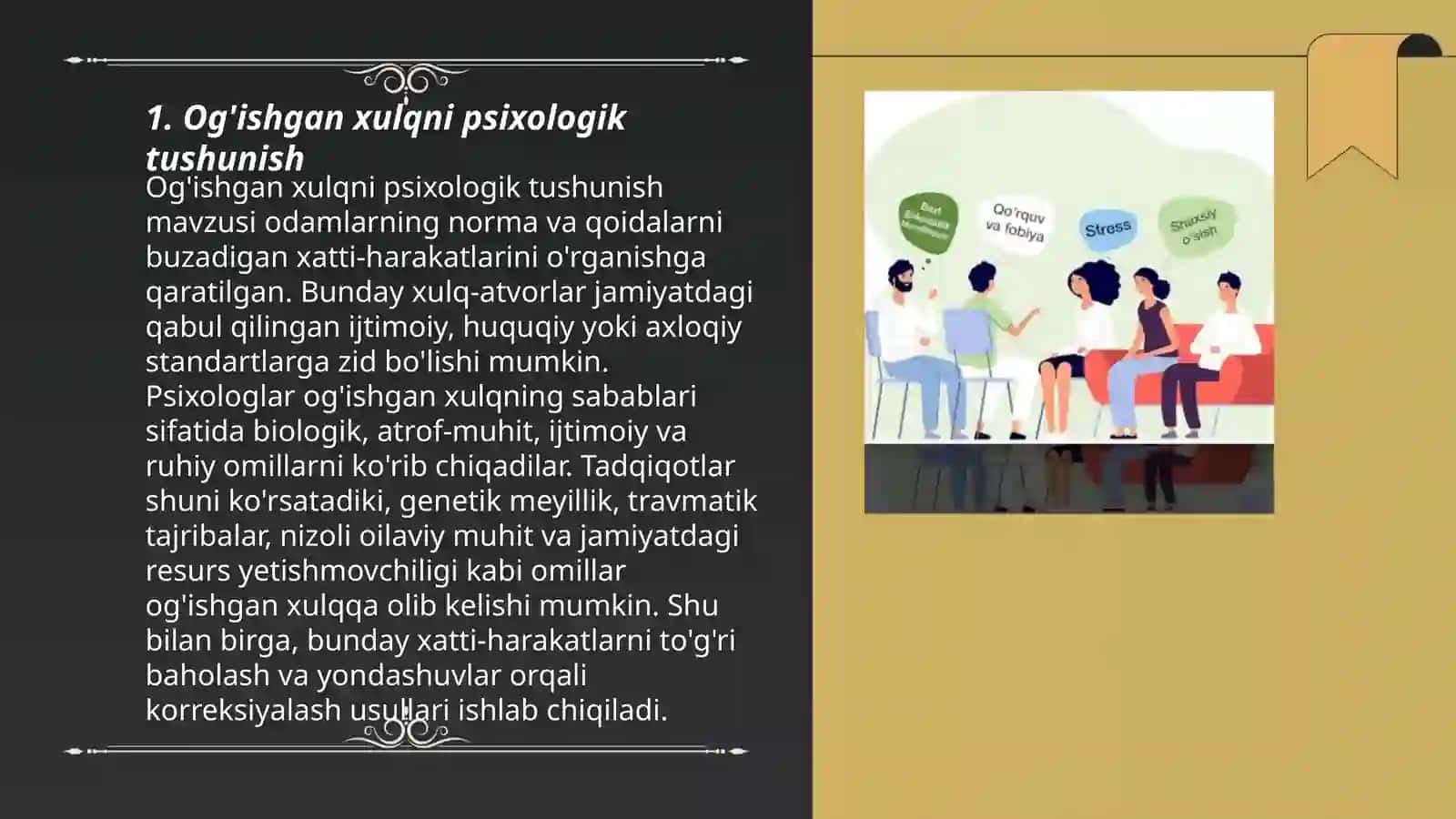 Og'ishgan xulqni korreksiyalash texnologiyasi 3