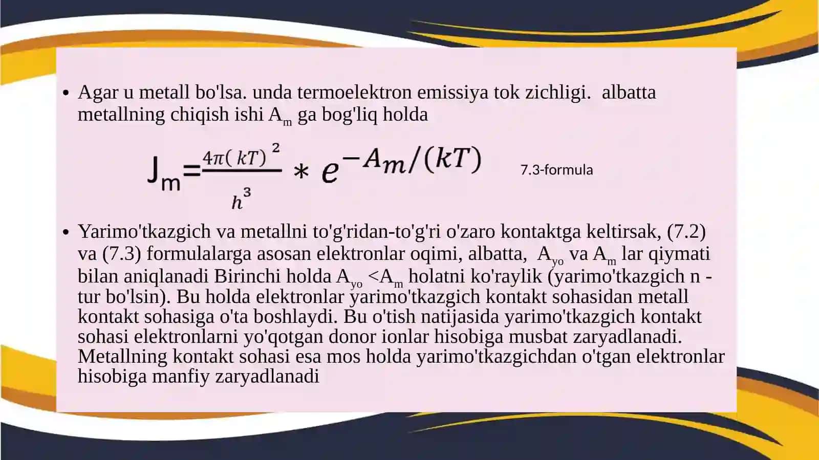 Metall-metall yarimo'tkazgich kontaktlar 3
