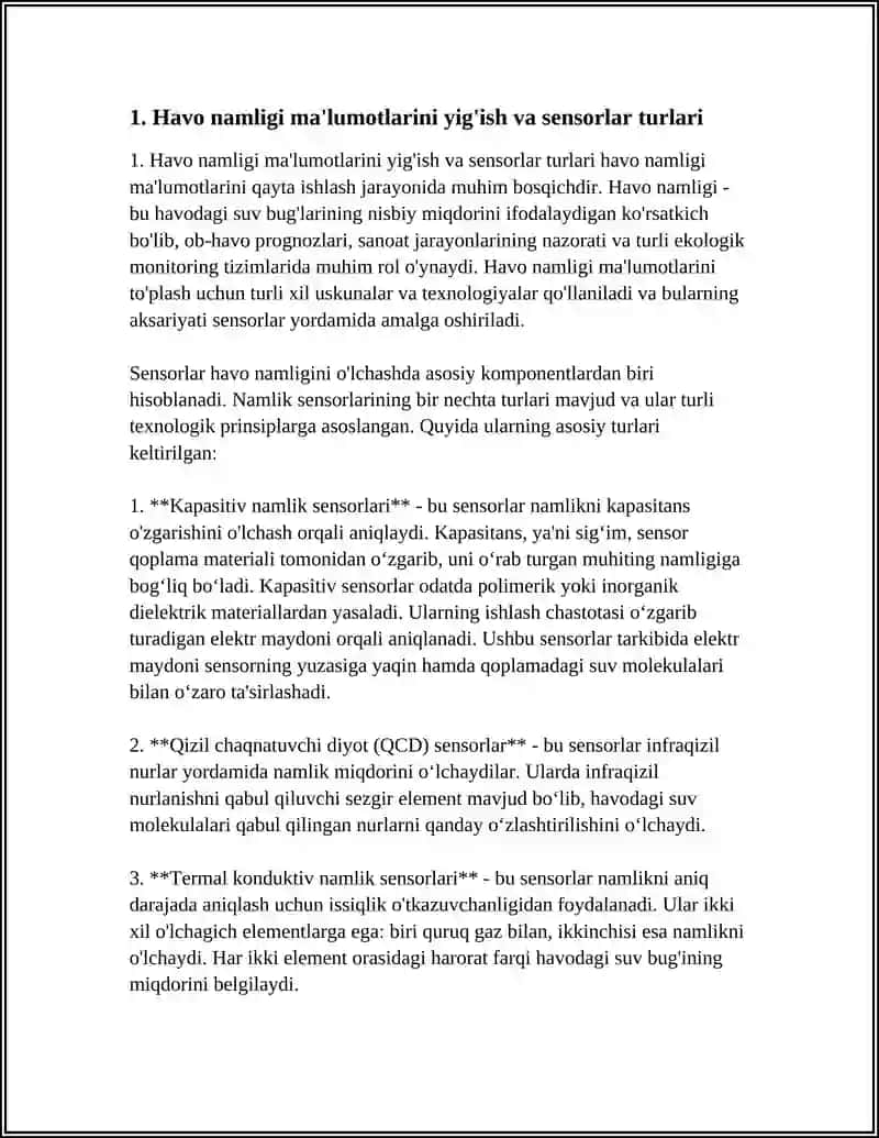HAVO NAMLIGI MALUMOTLARINI QAYTA ISHLASH 3