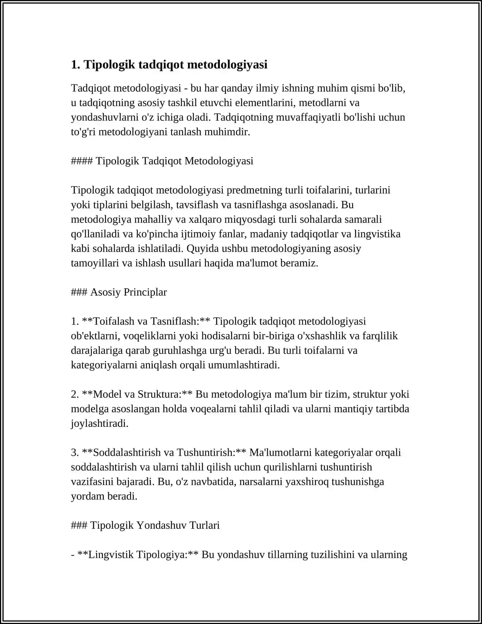 DINLARNI TADQIQ ETISH METODOLOGIYASI: TIPOLOGIK, QIYOSIY, TARKIBIY-FUNKSIONAL, GENETIK TAHLIL. QIYOSIY DINSHUNOSLIKLIKNING METODLARI 3