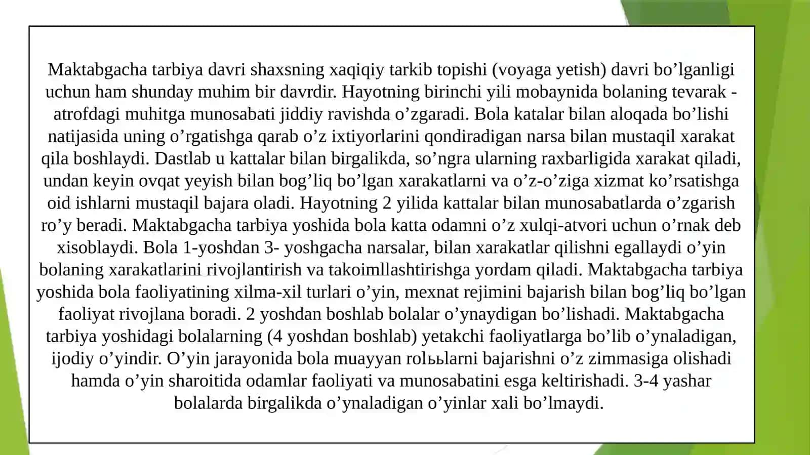 Bolaning nutqi tarbiya, o’qish nilim olish jaroyinida rivojlanishi 3