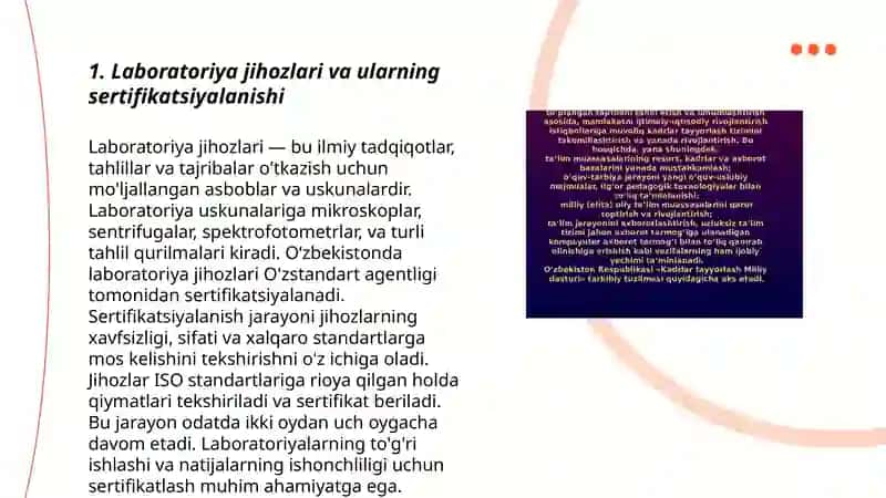 Korxona labaratoriyasi texnik materiallariga qôyilgan talablar 3