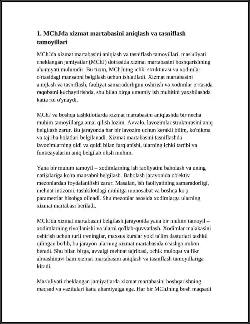 MASULYATI CHEKLANGAN JAMIYATLARDA XIZMAT MARTABASINI BOSHQARISHNING MAQSAD VA VAZIFALARI XIZMAT MARTABASINI BOSHQARISH YOʻLLARI 3