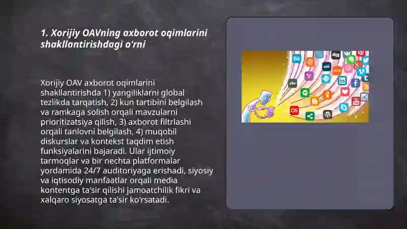 Xorijiy OAVning media makondagi oʻrni 3
