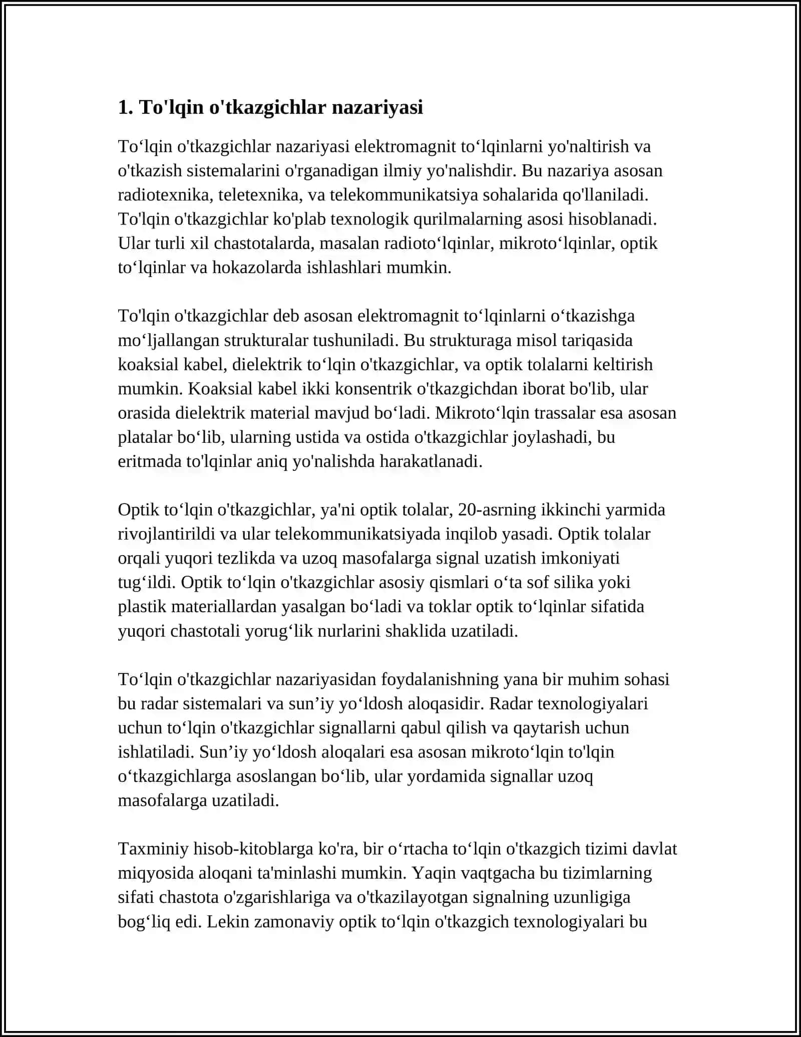 TO'LQIN O'TKAZGICHLAR (VOLNOVODLAR) 3