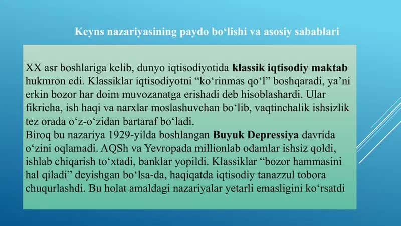 Keynsning makroiqtisodiy muvozanat modeli. Pul bozorida muvozanat. 3
