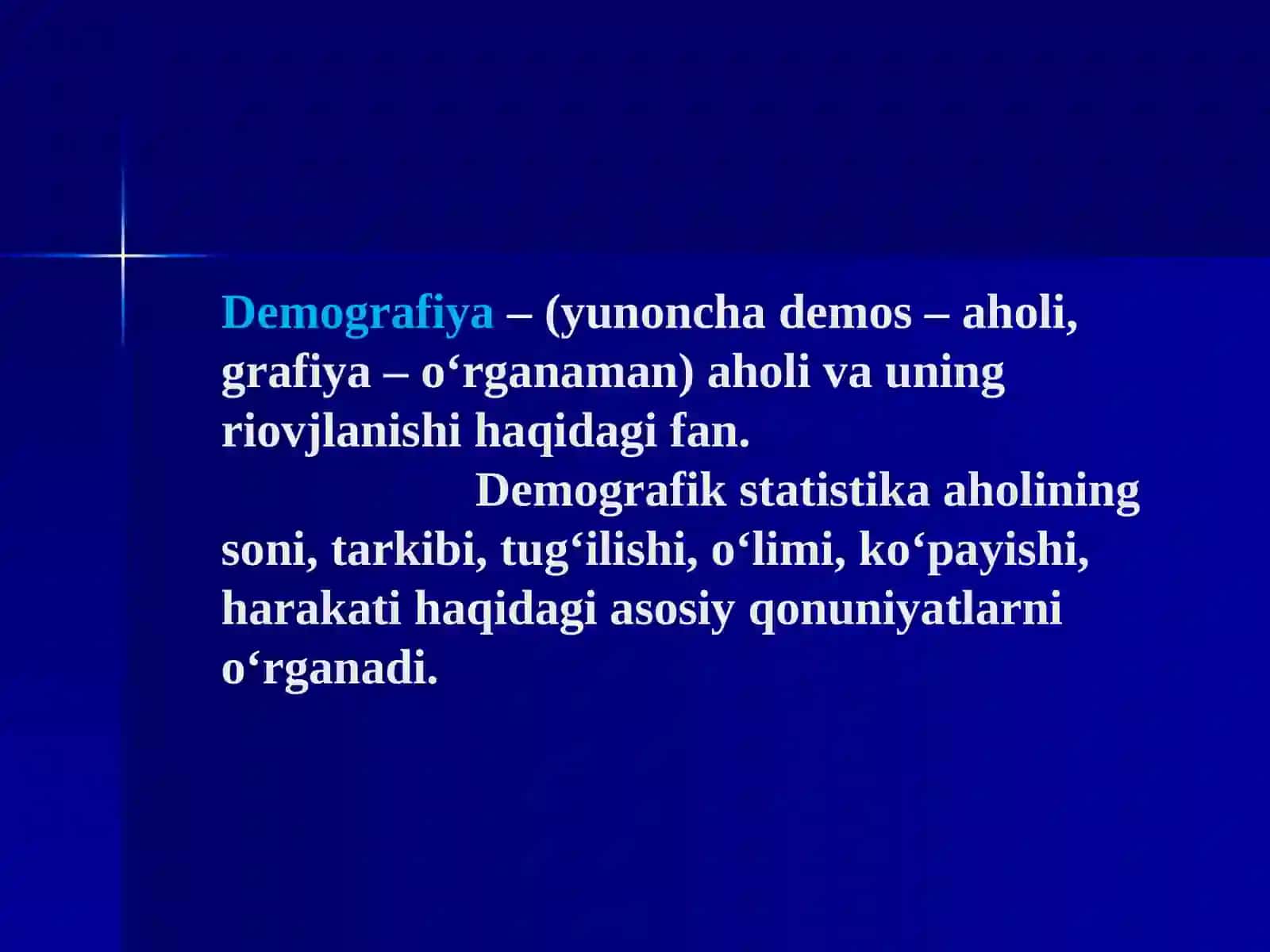 Aholi orasida demografik jarayonlarni o‘rganish usullari 3