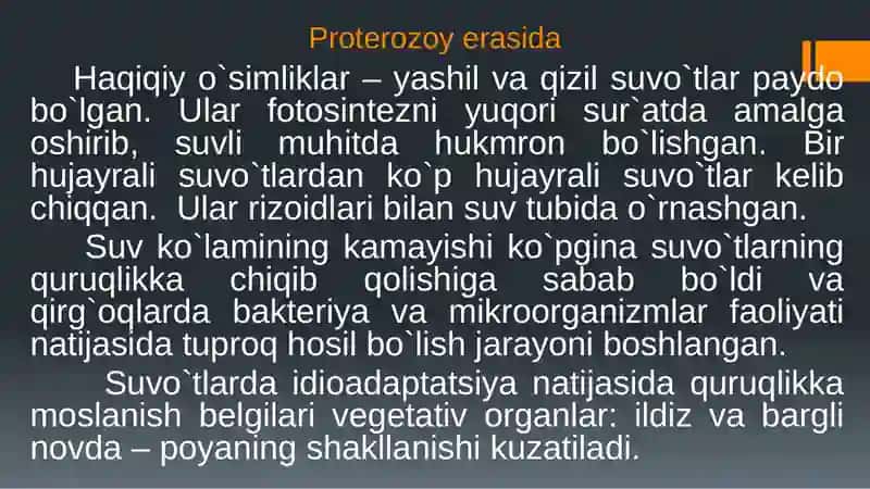 O`simliklar filogenezi. O`simliklarning vegetativ organlari filogenezi 3