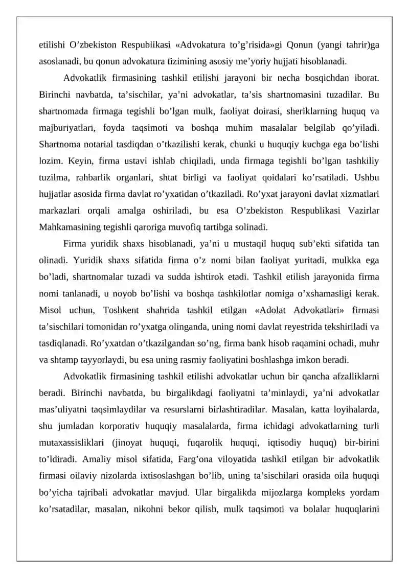 Advokatlik firmasining huquqiy maqomi 3
