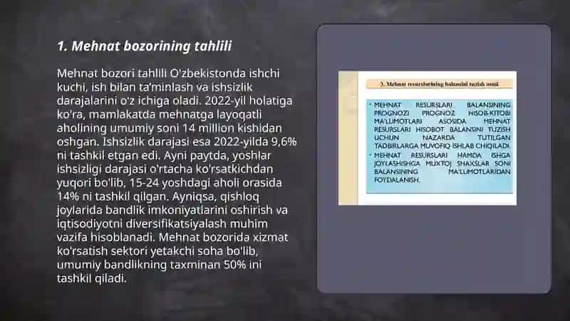 Mehnat resurslari bilan ta'minlangan va mehnat unumdorligi tahlili 3