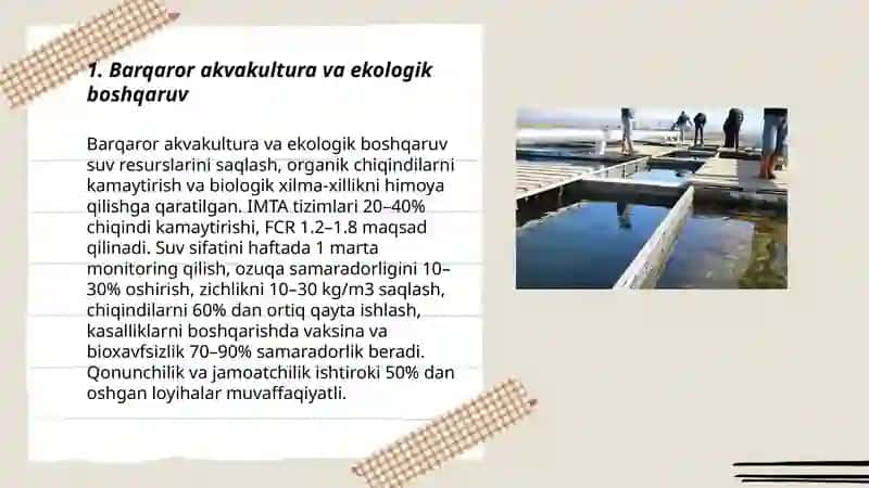 Baliqchilik sohasini rivojlantirish - Akvakultura 3