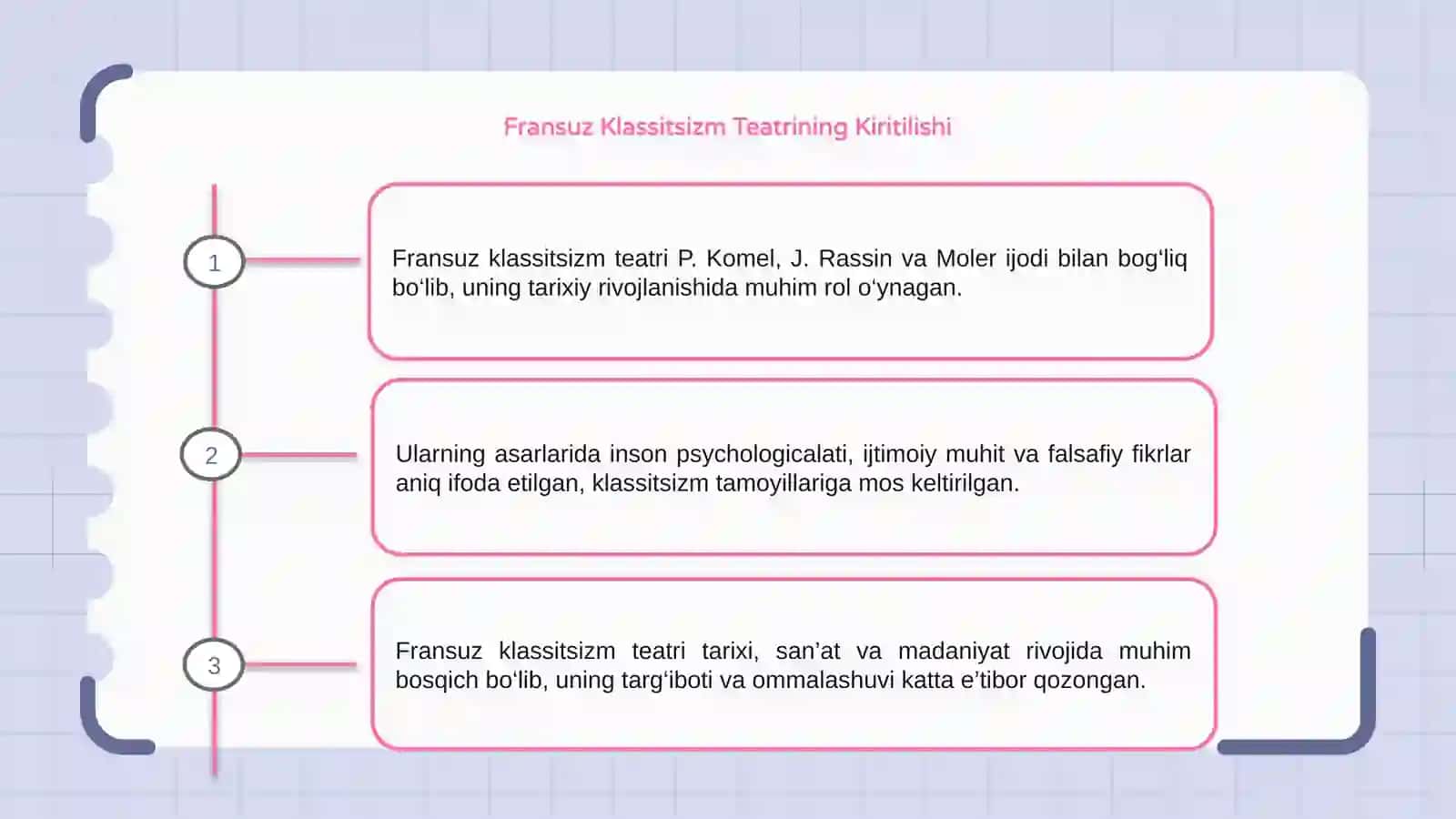 Fransuz kllasitisizm teatri P.Komel, J.Rassin, Moler hayoti va ijodi 3