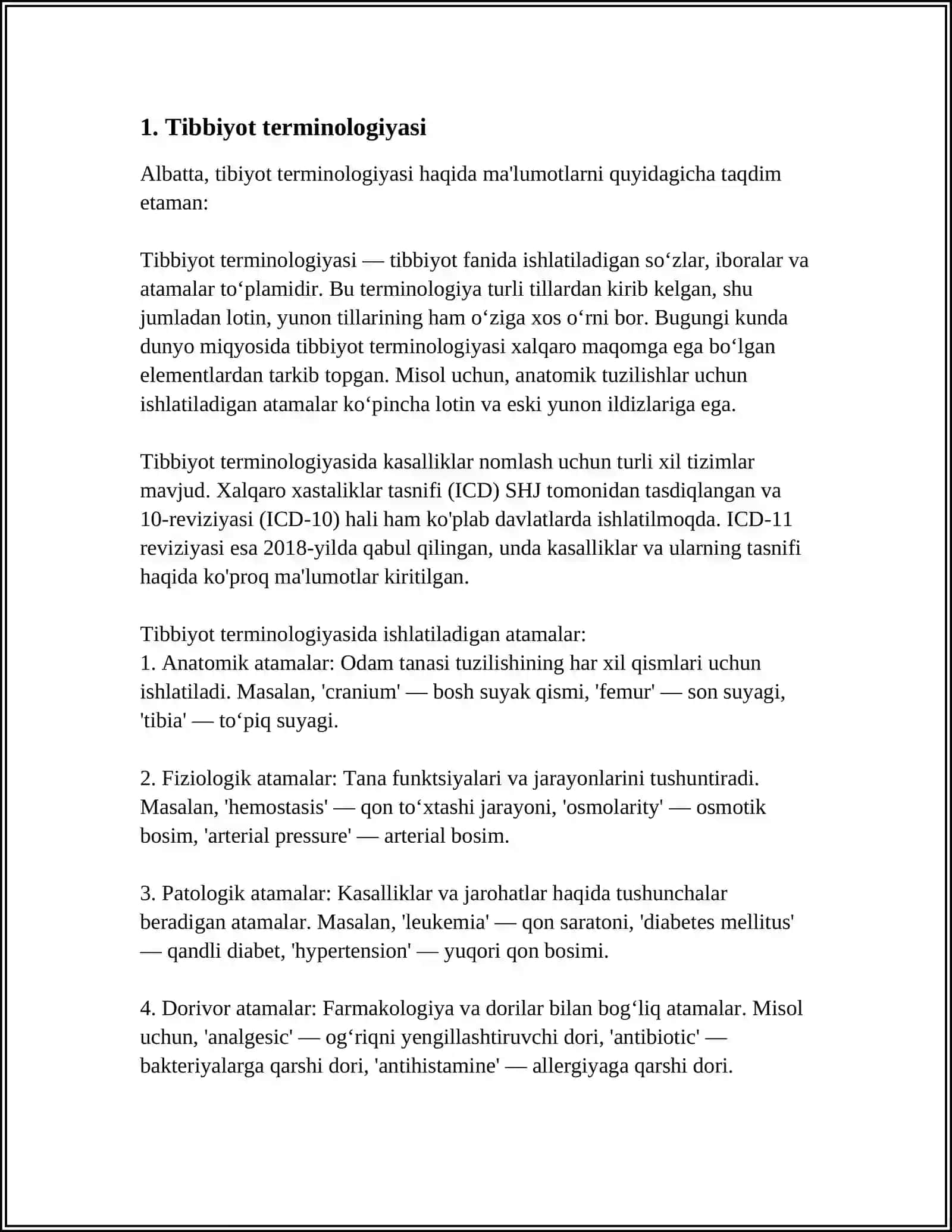 Tibbiyot terminologiyasi 3