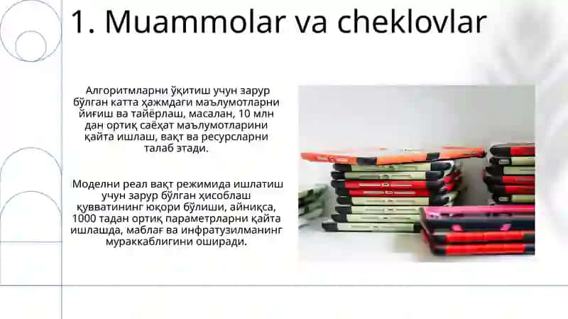Mashinaviy o'qitish algoritmlari asosida tirbandlikni bartaraf etish 3