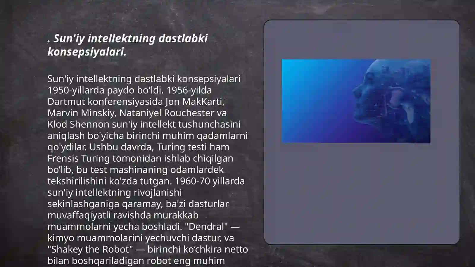 Sun'iy intellektning dastlabki konsepsiyalari 3