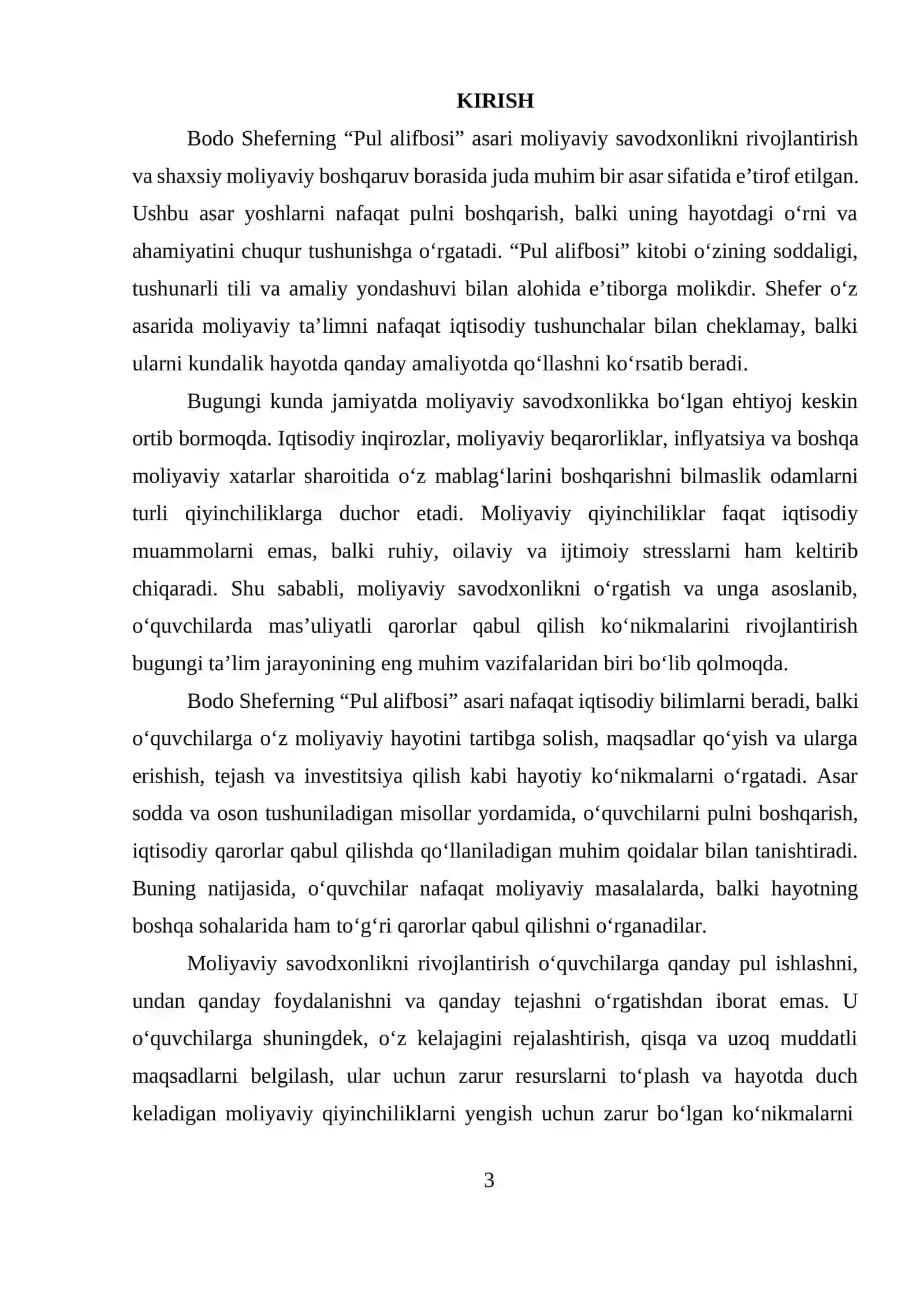 Bodo Sheferning “Pul alifbosi” asaridagi moliyaviy tarbiyaning ahamiyati 3