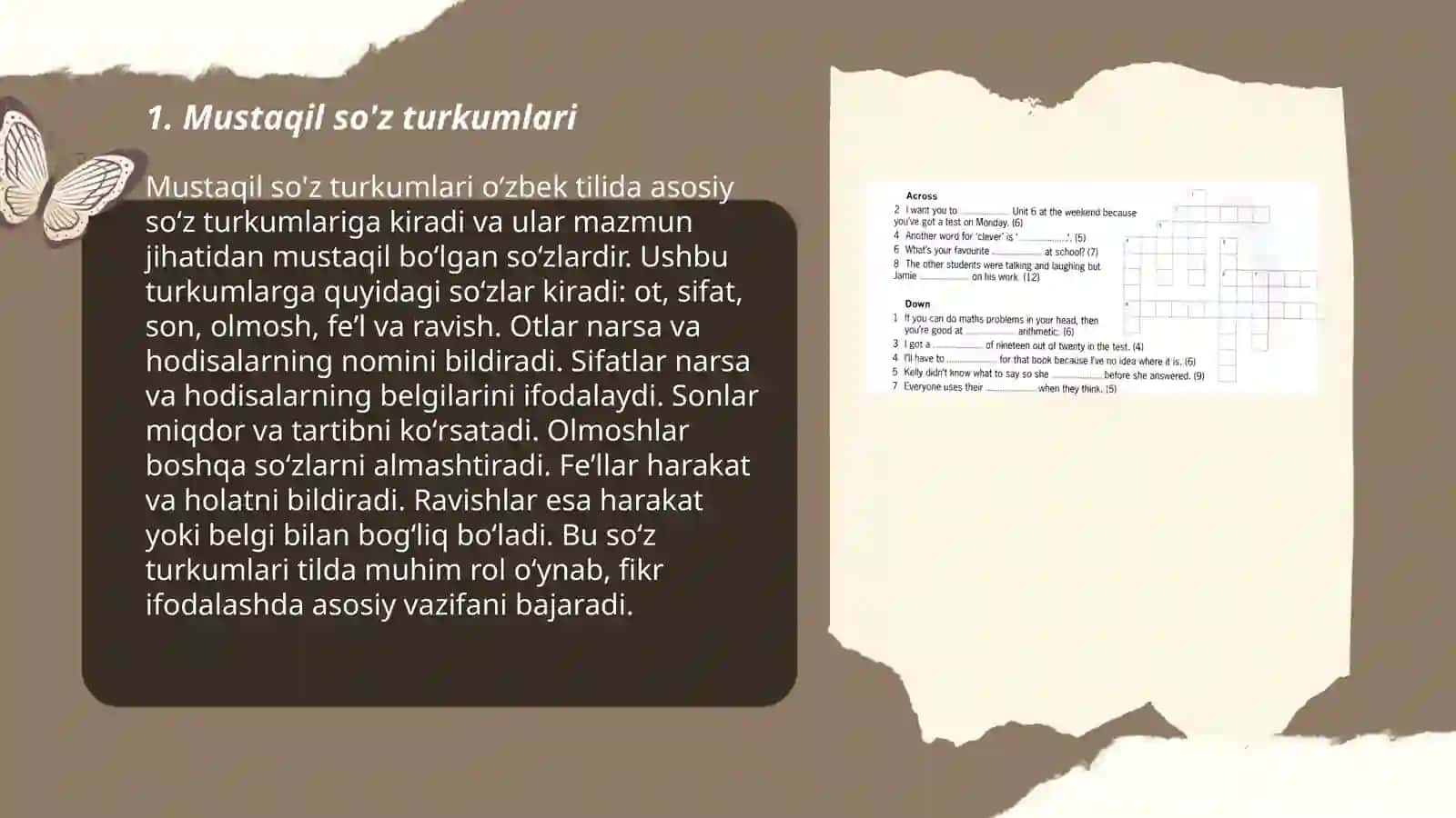 Mustaqil so'z turkumlari 3
