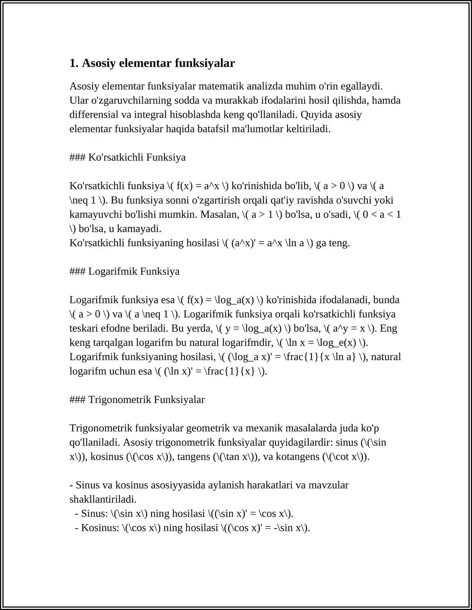ELEMENTAR FUNKSIYALAR 3