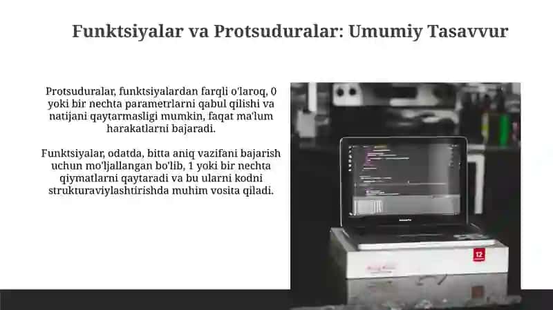 Funktsiyalar va Protsuduralar Ta'rifi 3