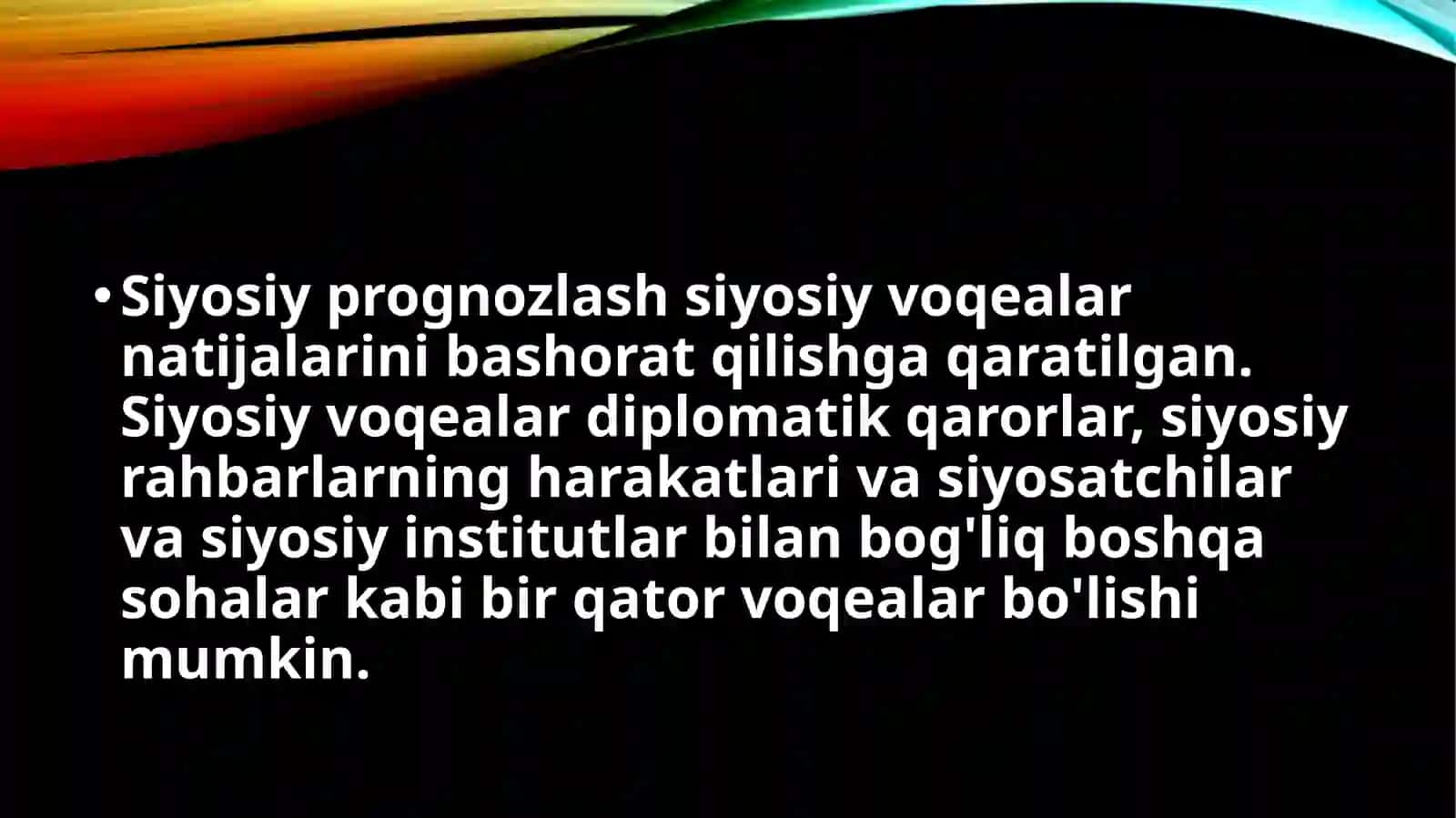 Siyosiy prognozlashtirish 3